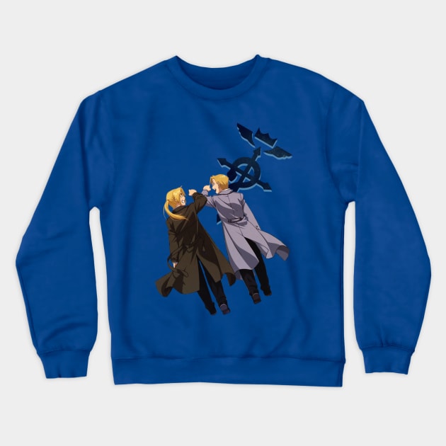 Edward and Aplhonse Elric FullMetal Alchemist Crewneck Sweatshirt by SirTeealot